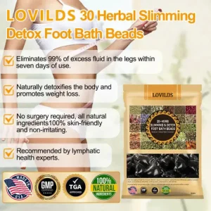 LOVILDS  30-Herb Slimming & Detox Foot Bath Beads-Certification,Australian Lymphology Association)