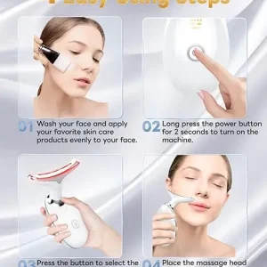 Winter Sale 7 Color Light Based Facial and Neck Massager – Face Massager Tool for Skin Care at Home, Glossy White 11 7 Color Light Based Facial and Neck Massager – Face Massager Tool for Skin Care at Home, Glossy White