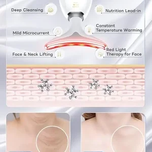 Winter Sale 7 Color Light Based Facial and Neck Massager – Face Massager Tool for Skin Care at Home, Glossy White 10 7 Color Light Based Facial and Neck Massager – Face Massager Tool for Skin Care at Home, Glossy White