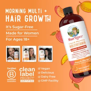 Liquid Morning Multivitamin + Hair Growth Boost (30 fl oz)