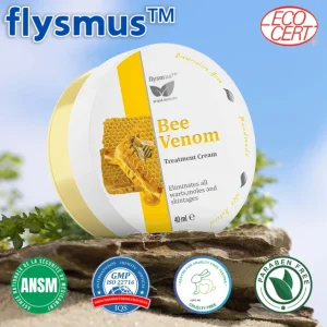 flysmus™ Crème de traitement au venin d'abeille🐝 : Traite l'eczéma, le psoriasis, l'acné, la rosacée, les infections fongiques, les verrues