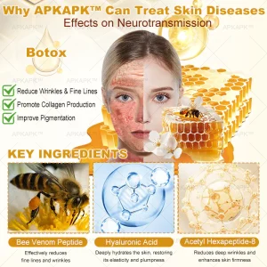 APKAPK™ Bee Venom Skin Treatment Cream, Anti-aging, Hydrating, Skin Repair, Even Tone, Acne and Dark Spot Treatment, Wart and Mole Removal, Psoriasis Relief