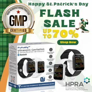 Registered with the HPRA | 2 Futusly™ Ultrasonic Cavitation & Detoxification Wristband (UP TO 70% OFF)