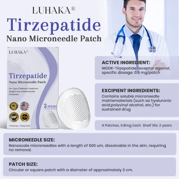 Luhaka® NIDDK-Tirzepatide Nano Microneedle Patch